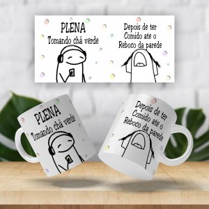 Caneca Plena tomando chá verde