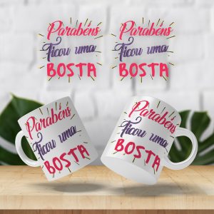Caneca Parabéns ficou uma bosta