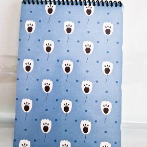 Bloco Capa Azul Flor Branca