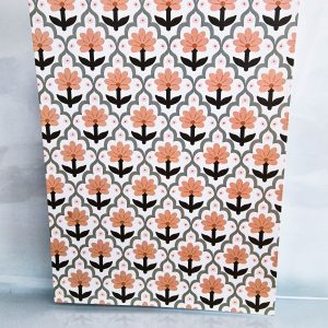 Bloco com Florzinhas Bege e Verde