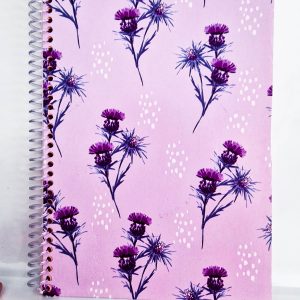 Caderno Simples Flores Lilás