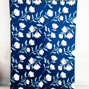 Bloco Azul Escuro com Flores