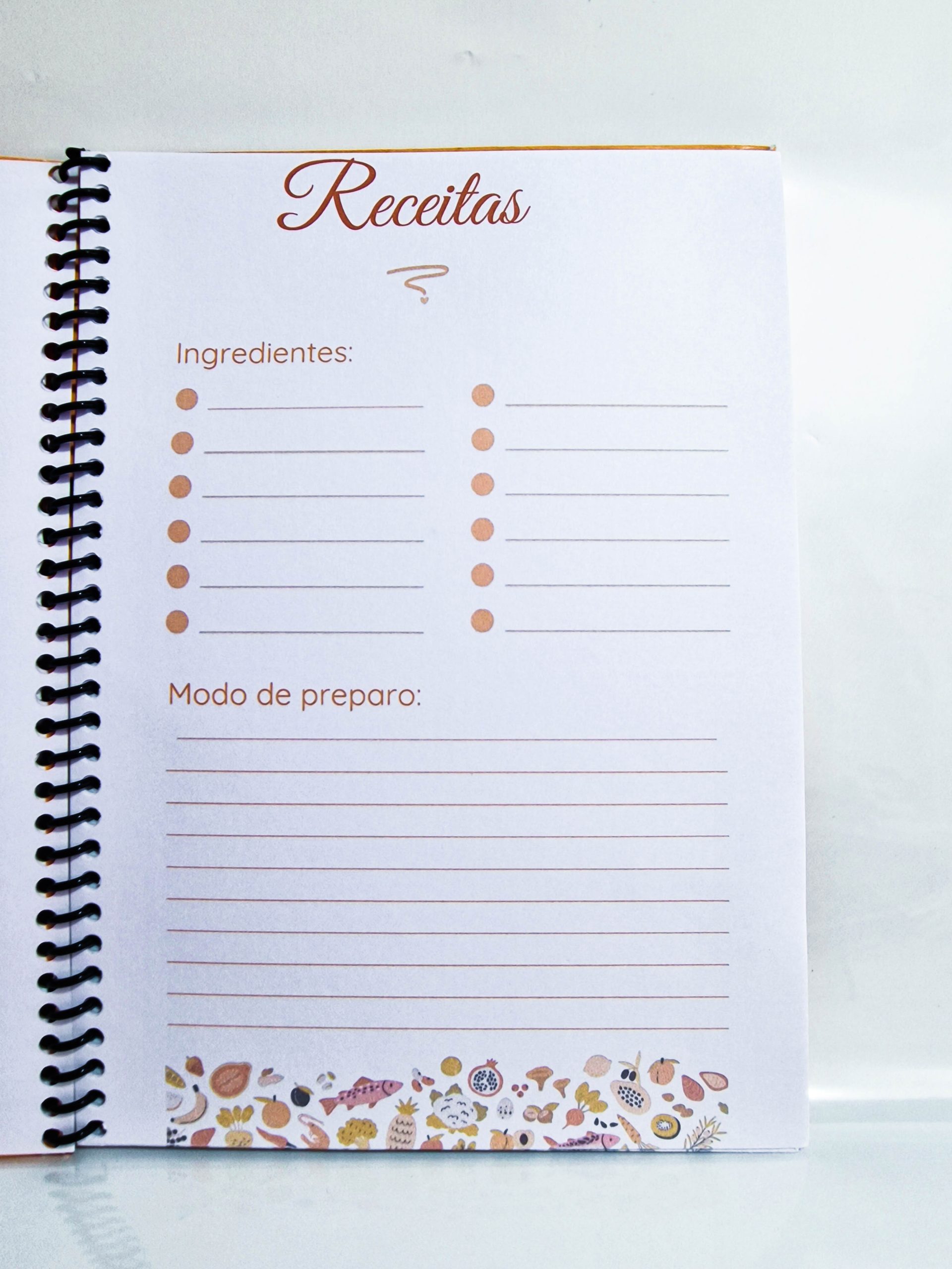 folha caderno receita laranja