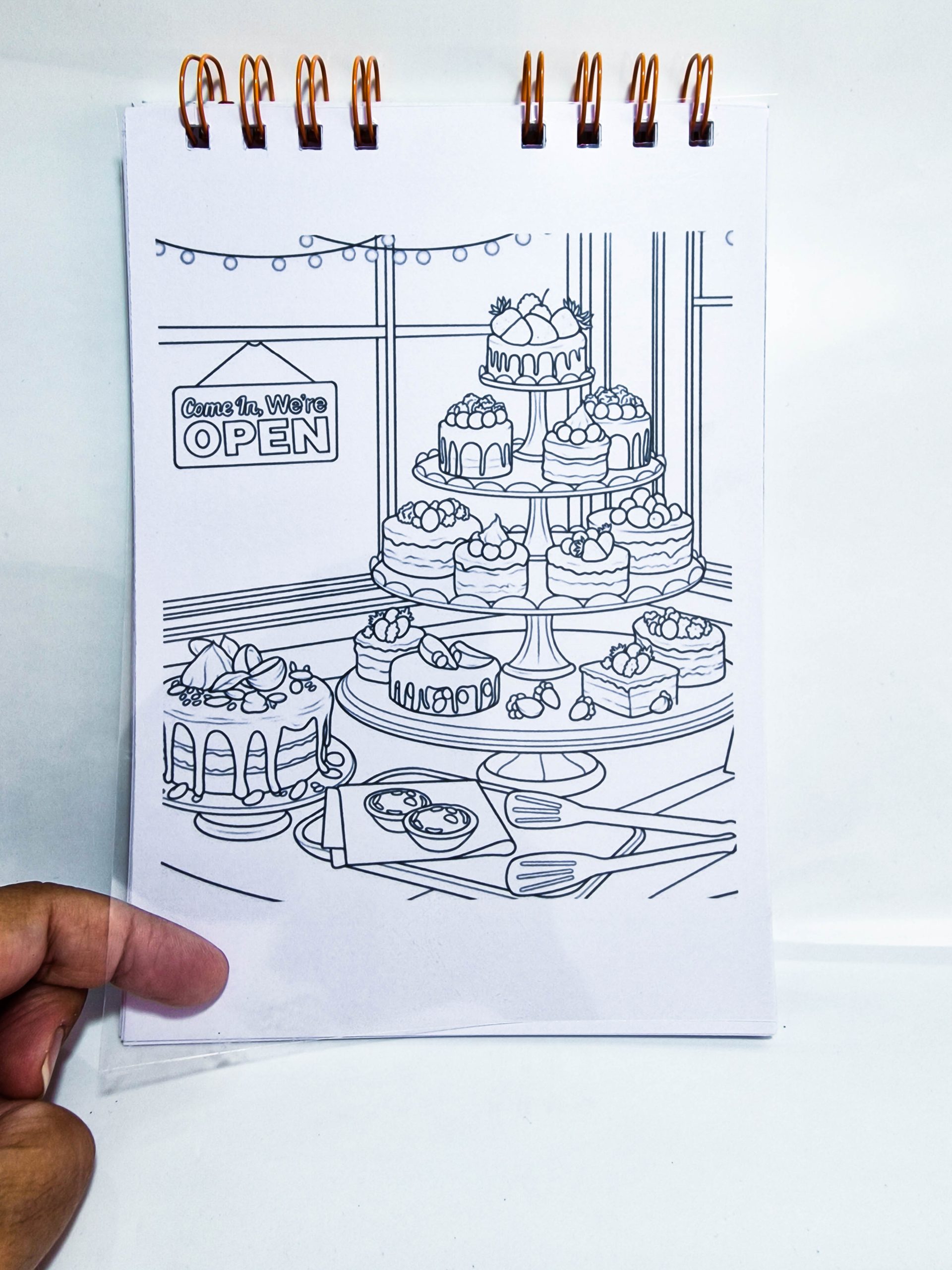 folha colorir comidas e acetato